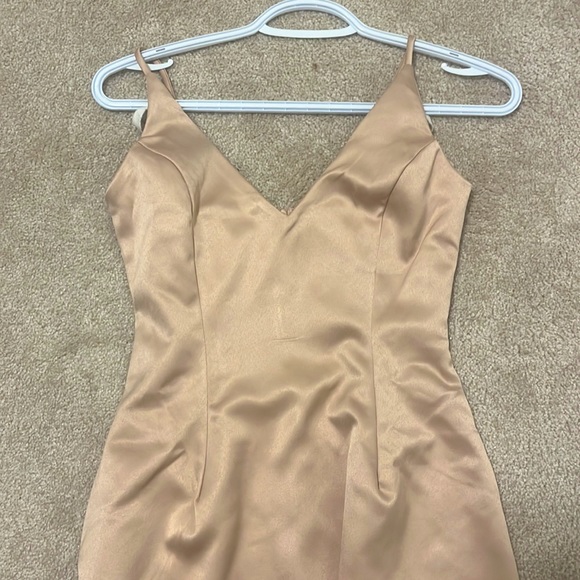 Fashion Nova Satin Cream Dress - Picture 2 of 3